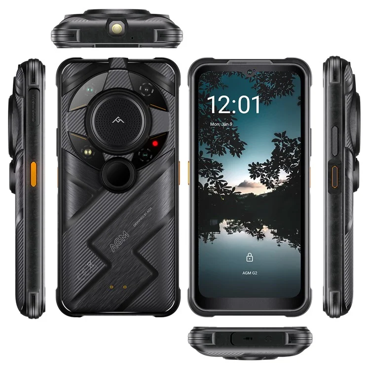 Smartphone AGM G2 Guardian 5G 6.58" Qualcomm QCM6490 12 Go+256 Go 108 MP Vision nocturne infrarouge + Thermique 500M - Version US / Prise US