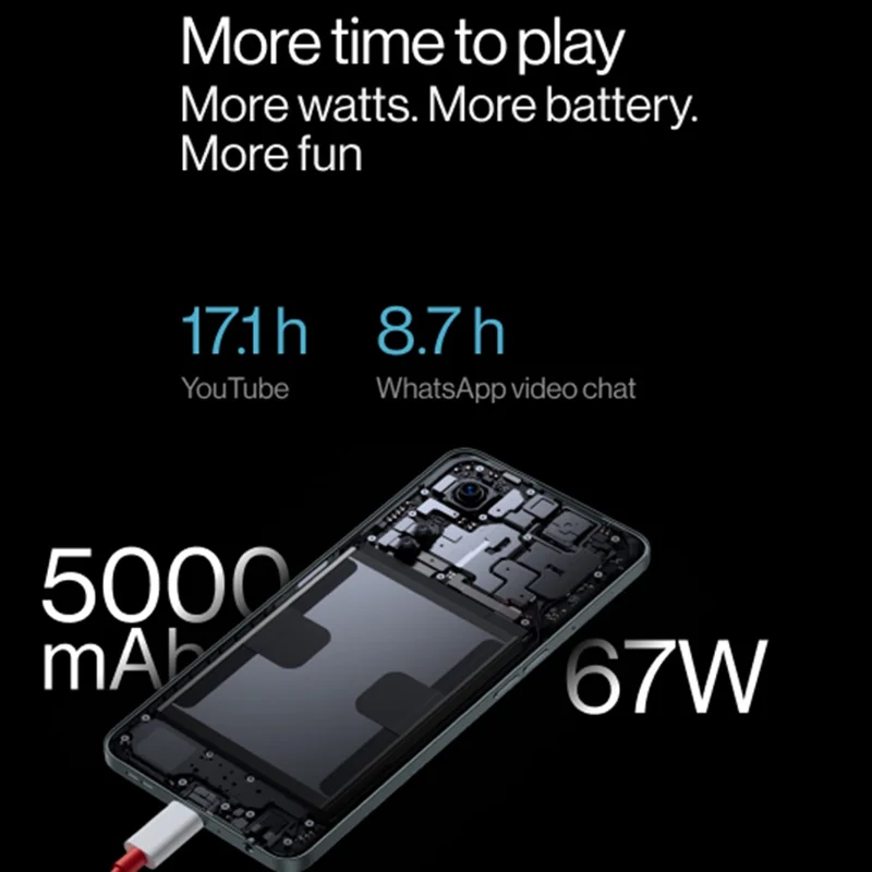 OnePlus Nord CE 3 Lite Global EU Ver. Android Phone 6.72" Qualcomm SM6375 5G Smartphone 8GB+256GB 5000mAh 108MP Camera - Black