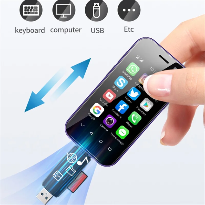 SOYES XS14 Pro Android Mobile Phone 3GB+32GB 3.0'' 4G Dual Sim Mini Smartphone - Purple