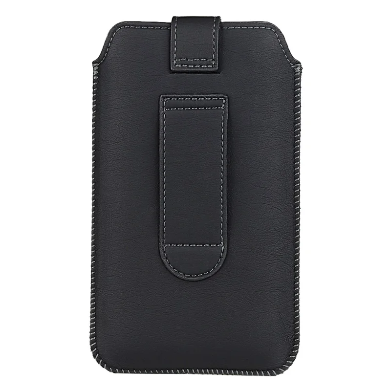 18.5 x 10.8cm Vertical Phone Belt Bag for 7.0 inch Mobile Phones Waist Pouch Universal PU Leather Phone Holder