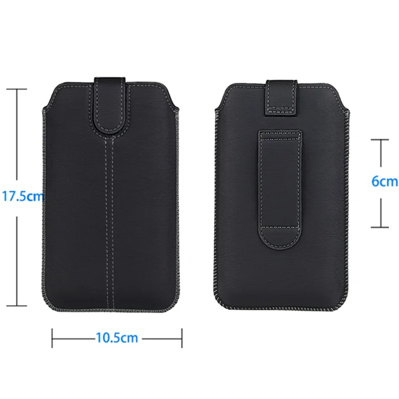 17,5 x 10,5 cm Slim Waist Phone Bag für 6,7-Zoll-Smartphones Gürteltelefontasche Universal PU-Leder-Halter