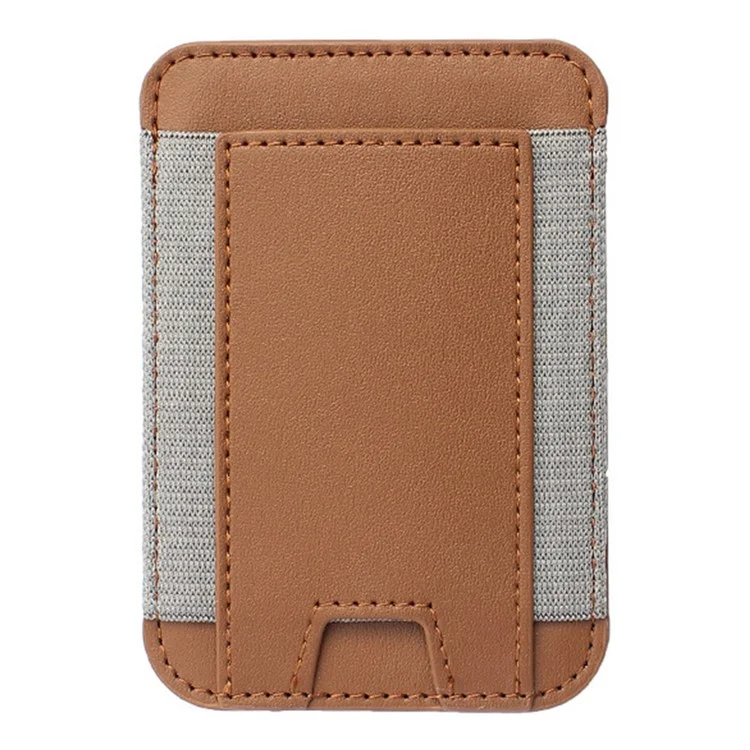 Compatível com MagSafe Carteira de Couro Magnética Porta-Cartões de Telefone Celular - Bolsa Mini Porta-Cartões para Parte de Trás do Telefone Celular - Marrom