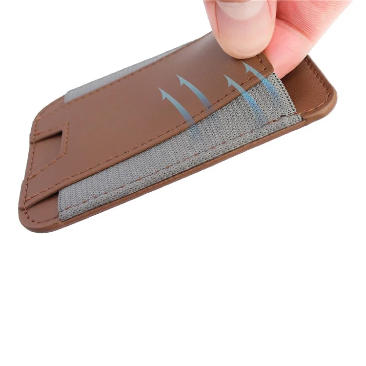 Compatível com MagSafe Carteira de Couro Magnética Porta-Cartões de Telefone Celular - Bolsa Mini Porta-Cartões para Parte de Trás do Telefone Celular - Marrom
