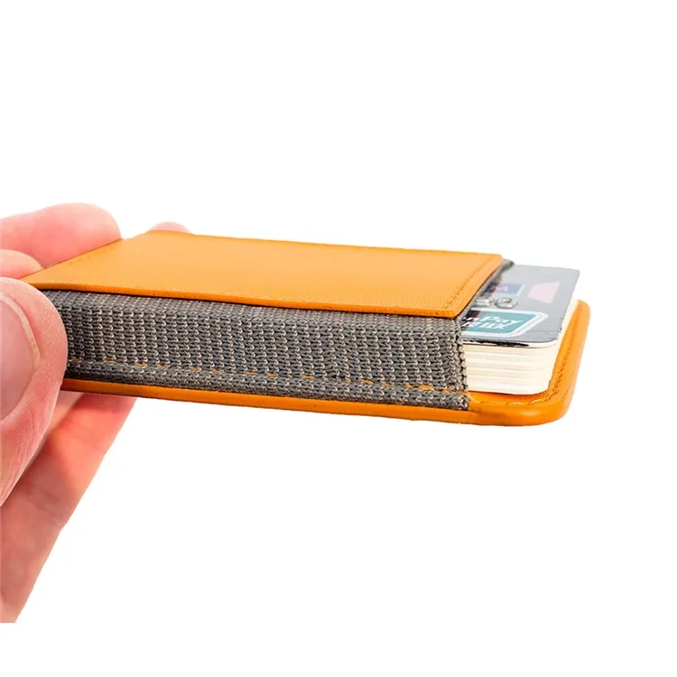 Compatível com MagSafe Carteira de Couro Magnética Porta-Cartões de Telefone Celular - Bolsa Mini Porta-Cartões para Parte de Trás do Telefone Celular - Marrom