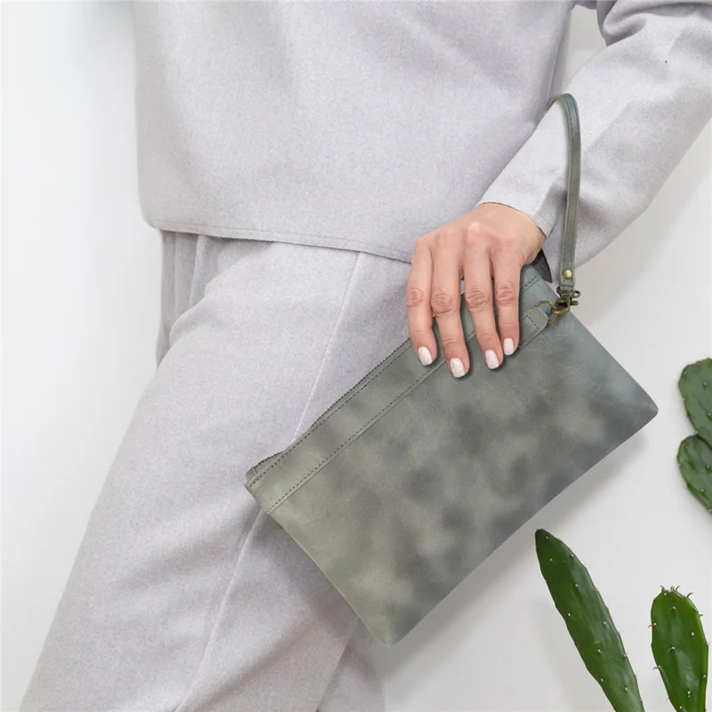 PU Leather Tablet Carrying Bag Zipper Sleeve Bag for Phone / Tablet within 8-inch - Grey