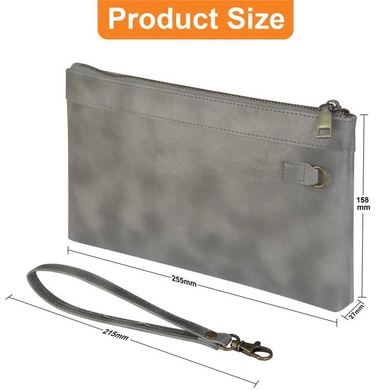 PU Leather Tablet Carrying Bag Zipper Sleeve Bag for Phone / Tablet within 8-inch - Grey