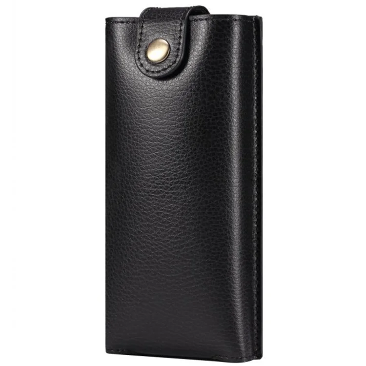 PU Leather Cell Phone Waist Bag Belt Loop Pouch Rotary Belt Clip Security Purse Phone Case for Foldable Phones - Black