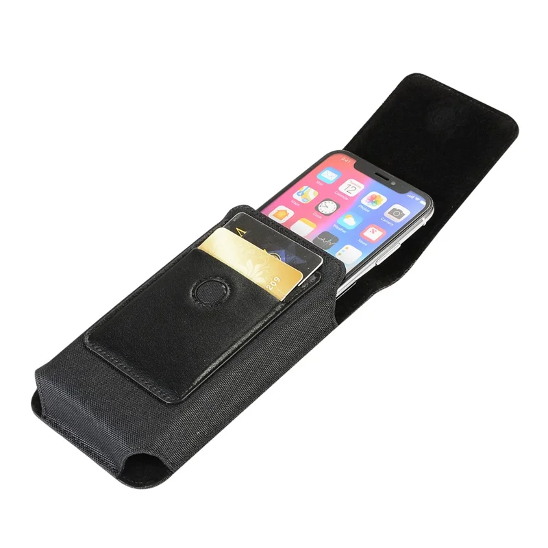 Waist Bag for 5.2 inch Phone , Nylon+PU Leather Vertical Phone Pouch Holster, Size: 15.6*8*2CM