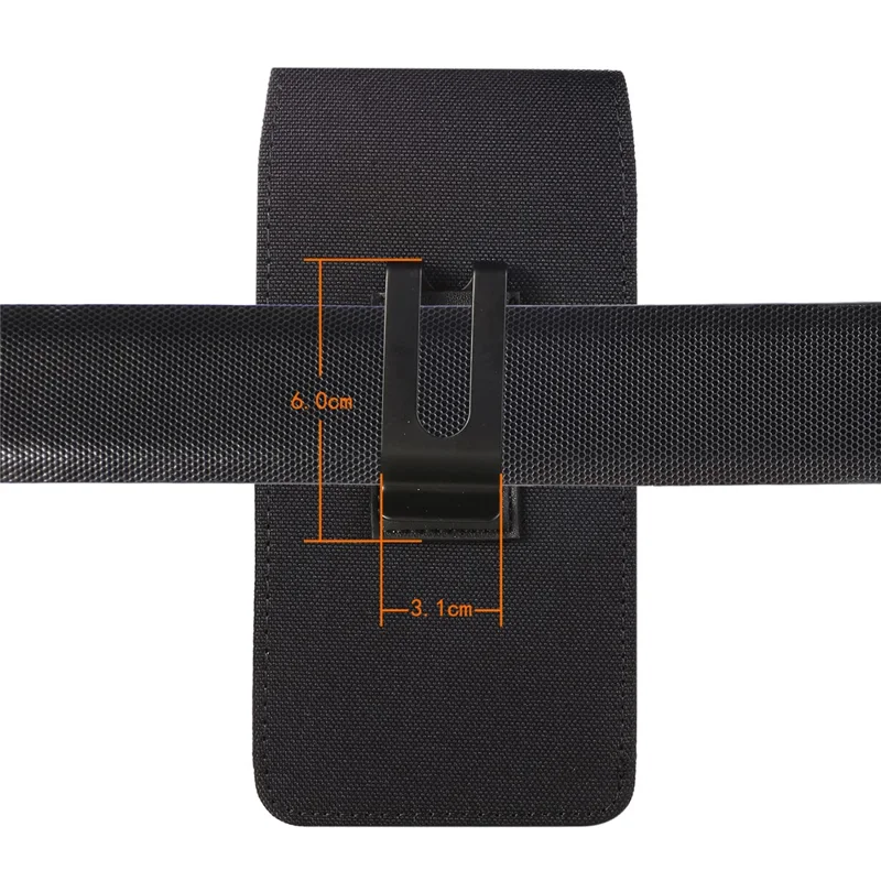 Waist Bag for 5.2 inch Phone , Nylon+PU Leather Vertical Phone Pouch Holster, Size: 15.6*8*2CM