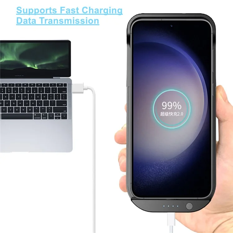 T36 Per Samsung Galaxy S23 Ultra Back Battery Case Portable 6000mAh Power Bank Custodia di ricarica con supporto