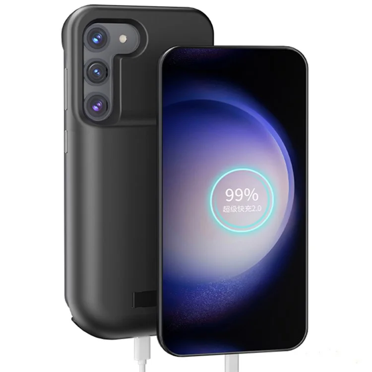 Портативный аккумуляторный чехол T35 для Samsung Galaxy S23+ , аккумулятор 6000 мАч с подставкой
