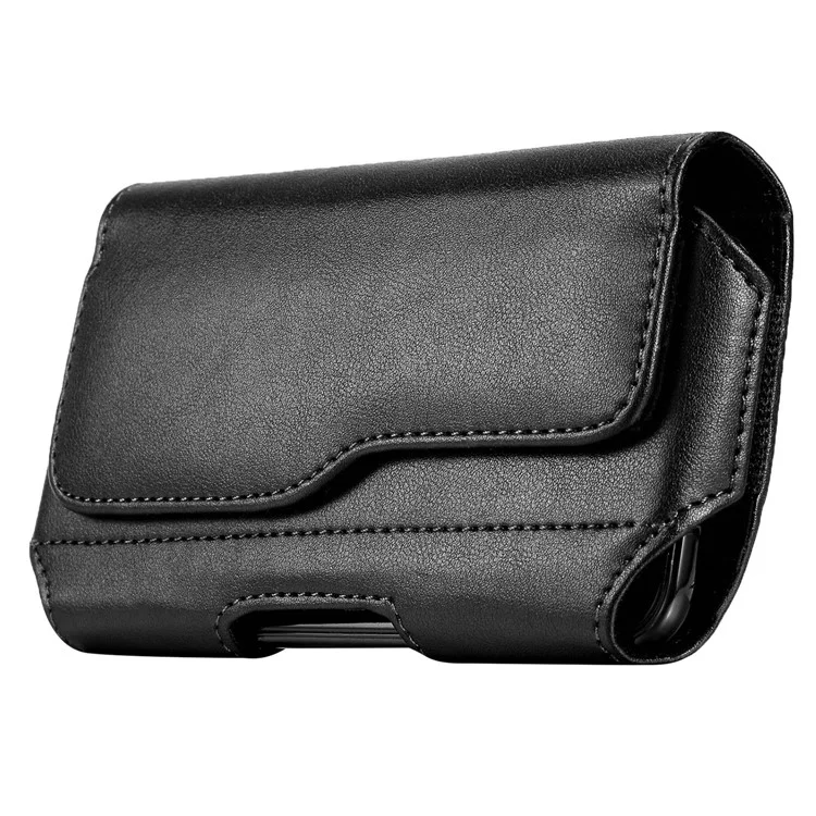 Horizontal Phone Belt Bag Shockproof PU Leather Waist Pouch for Universal Cell Phones - M / 3.5-4 inch