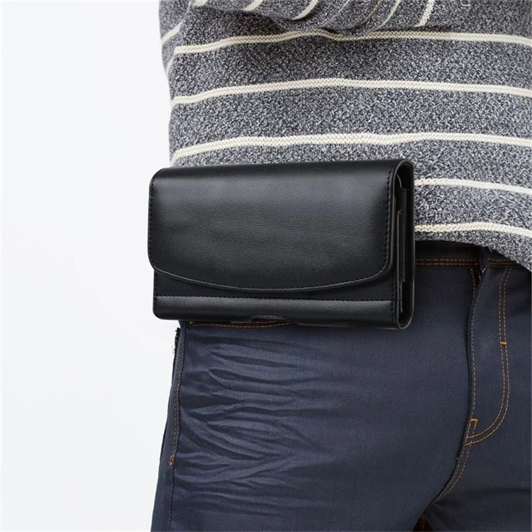 Card Slots Cell Phone Belt Bag Anti-Drop PU Leather Waist Phone Pouch with Magnetic Closure - M / 3.5-4.0 inch