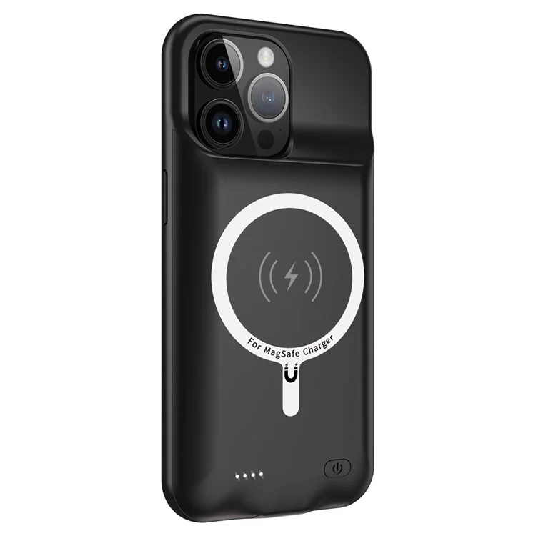 G98S Battery Case for iPhone 15 Pro Max , 8500mAh Power Bank Portable Charging Phone Case Compatible with Magsafe - Black