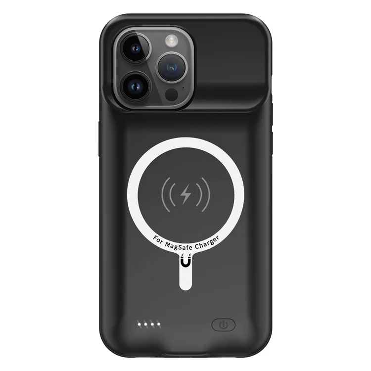 G98S Battery Case for iPhone 15 Pro Max , 8500mAh Power Bank Portable Charging Phone Case Compatible with Magsafe - Black