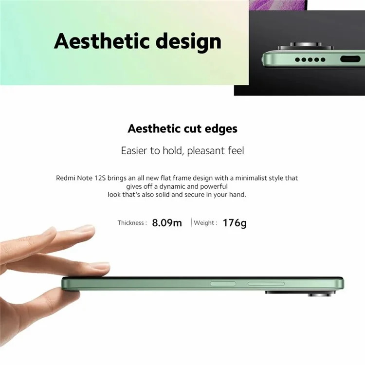 XIAOMI Redmi Note 12S Smartphone Version Mondiale 6.43'' Helio G96 8GB+256GB 108MP Triple Camera 5000mAh - Noir