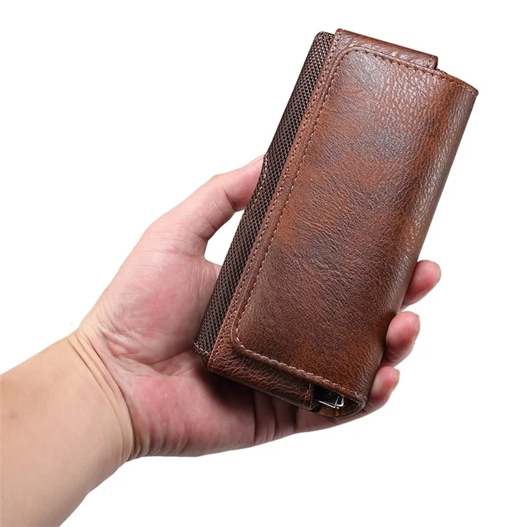 Per Samsung Galaxy Z Fold4 5G / Huawei Mate X3 5G Borsa marsupio in PU con clip per cintura - Marrone