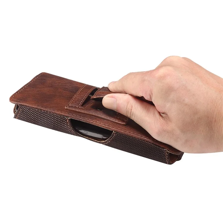 Per Samsung Galaxy Z Fold4 5G / Huawei Mate X3 5G Borsa marsupio in PU con clip per cintura - Marrone