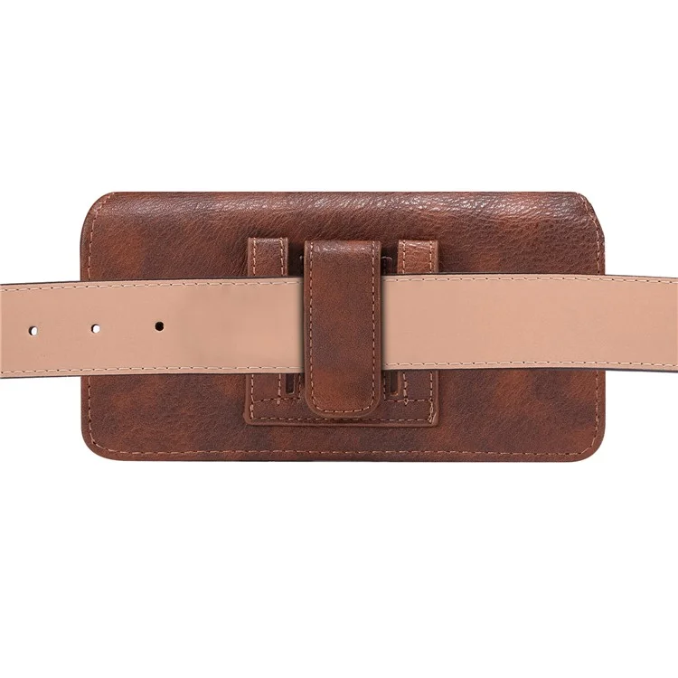 Per Samsung Galaxy Z Fold4 5G / Huawei Mate X3 5G Borsa marsupio in PU con clip per cintura - Marrone