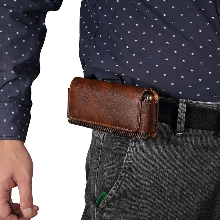 Per Samsung Galaxy Z Fold4 5G / Huawei Mate X3 5G Borsa marsupio in PU con clip per cintura - Marrone