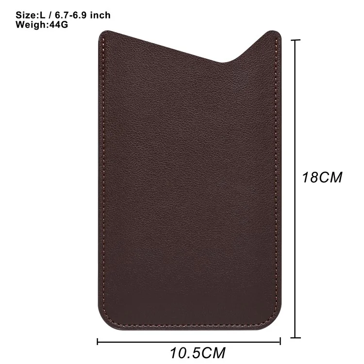 Portable Phone Bag for 6.7-6.9" Cell Phone Case Microfiber Leather Slim Phone Pouch, Size L - Brown