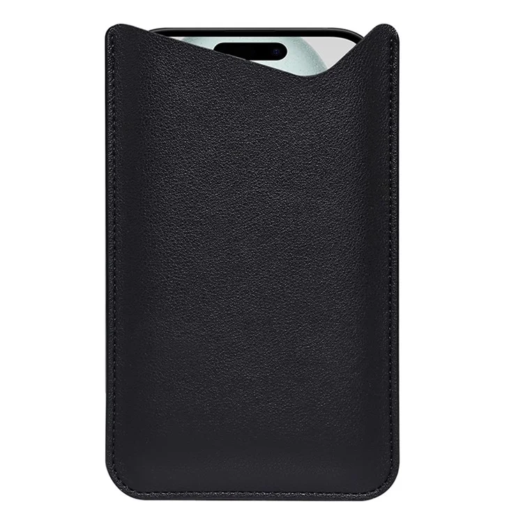 Portable Phone Bag for 6.7-6.9" Cell Phone Case Microfiber Leather Slim Phone Pouch, Size L - Black
