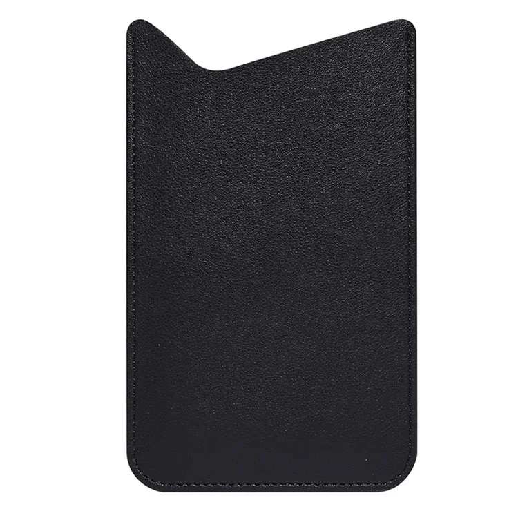 Microfiber Leather Case for 6.2-6.5" Cellphone Pouch Portable Slim Phone Bag, Size M - Black