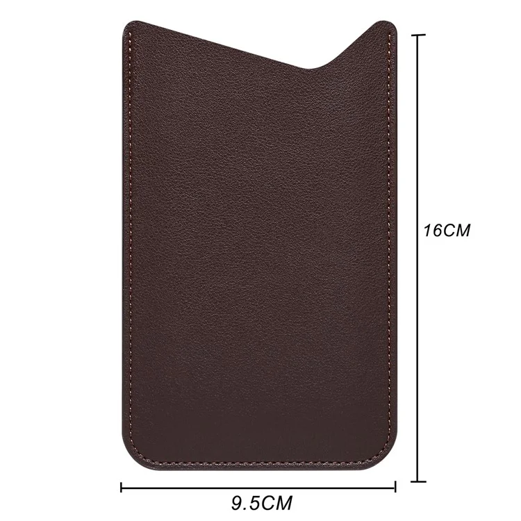 Slim Phone Case for 4.8" / 5.8" / 6.1" Mobile Phone Bag Microfiber Leather Phone Pouch, Size S - Brown
