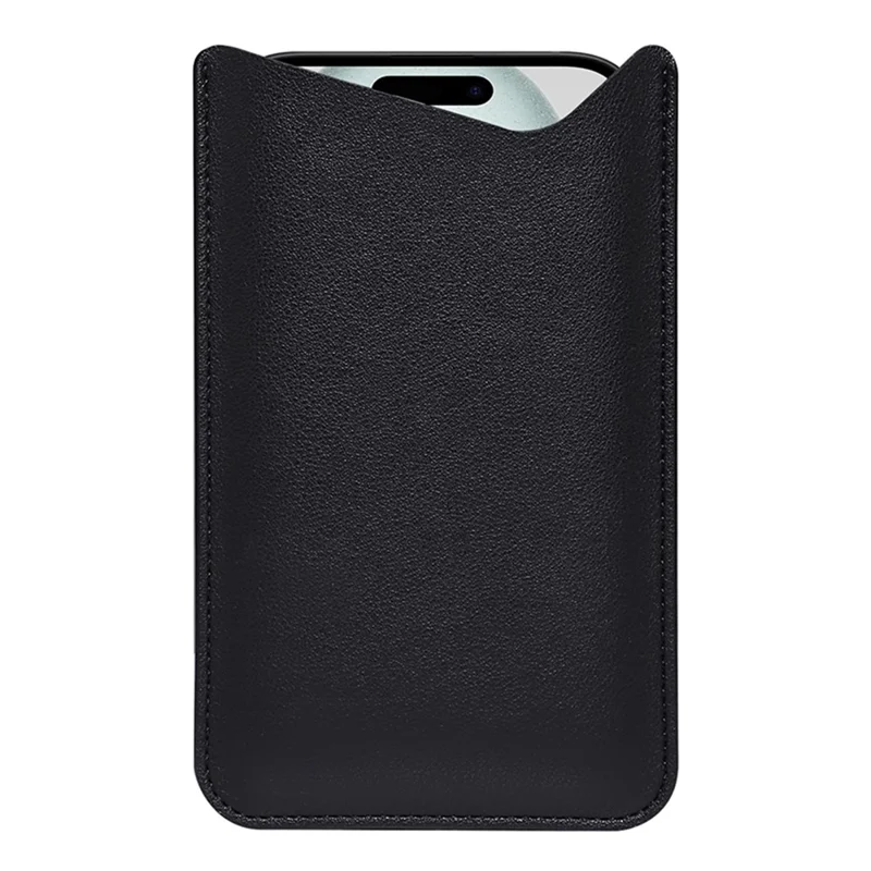 Slim Phone Case for 4.8" / 5.8" / 6.1" Mobile Phone Bag Microfiber Leather Phone Pouch, Size S - Black