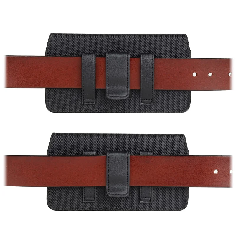 16 x 8.8 x 2cm PU Leather Waist Bag for 6.1 inch Cell Phone Magnetic Closure Phone Belt Pouch