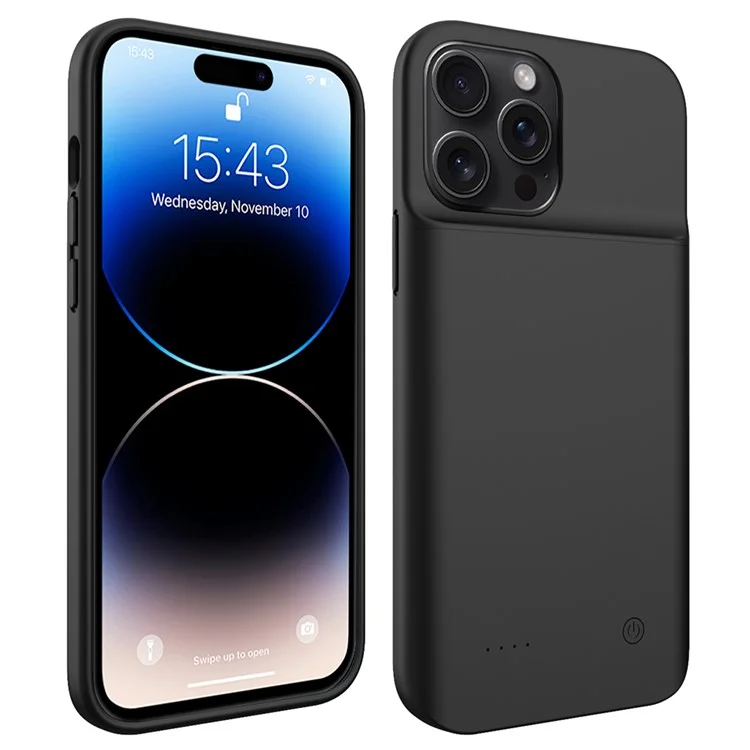 Étui de batterie rechargeable de 6800 mAh pour iPhone 15 Pro avec bords souples