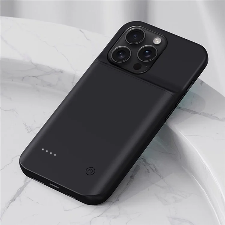 Étui de batterie rechargeable de 6800 mAh pour iPhone 15 Pro avec bords souples