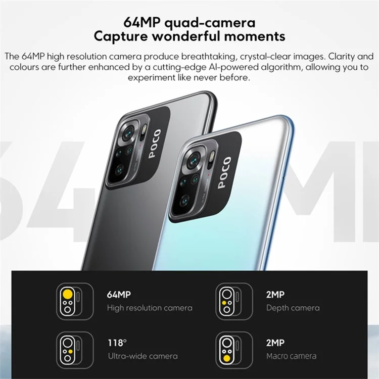 XIAOMI Poco M5s Global EU Version 6.43" AMOLED 8GB+256GB Smartphone Helio G95 5000mAh 64MP 4G Android Cell Phone - Grey
