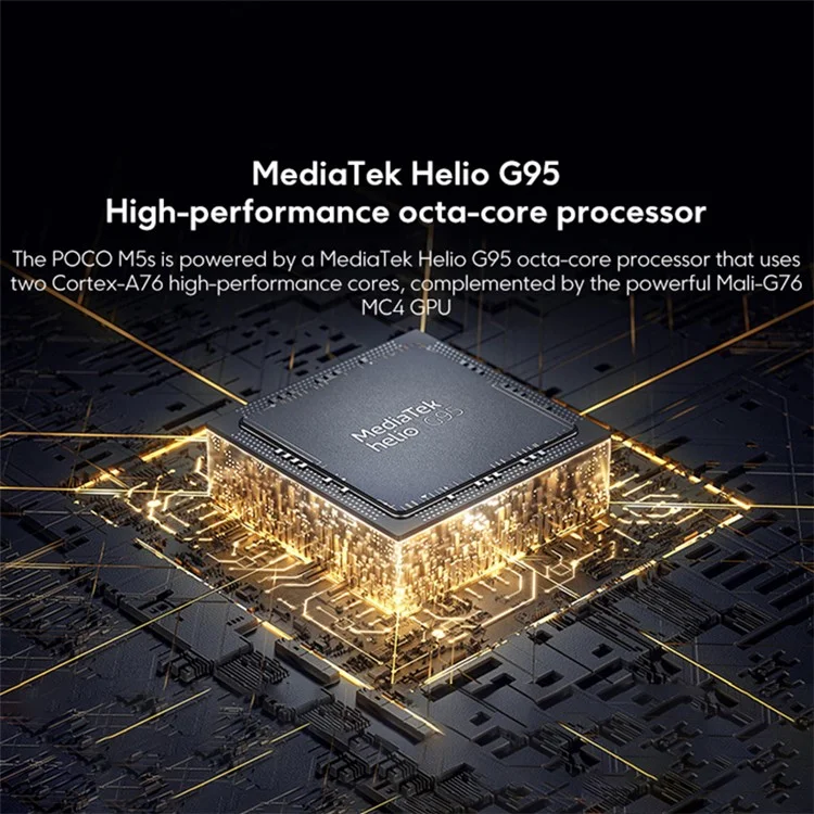 XIAOMI Poco M5s Global EU Version 6.43" AMOLED 8GB+256GB Smartphone Helio G95 5000mAh 64MP 4G Android Cell Phone - Grey