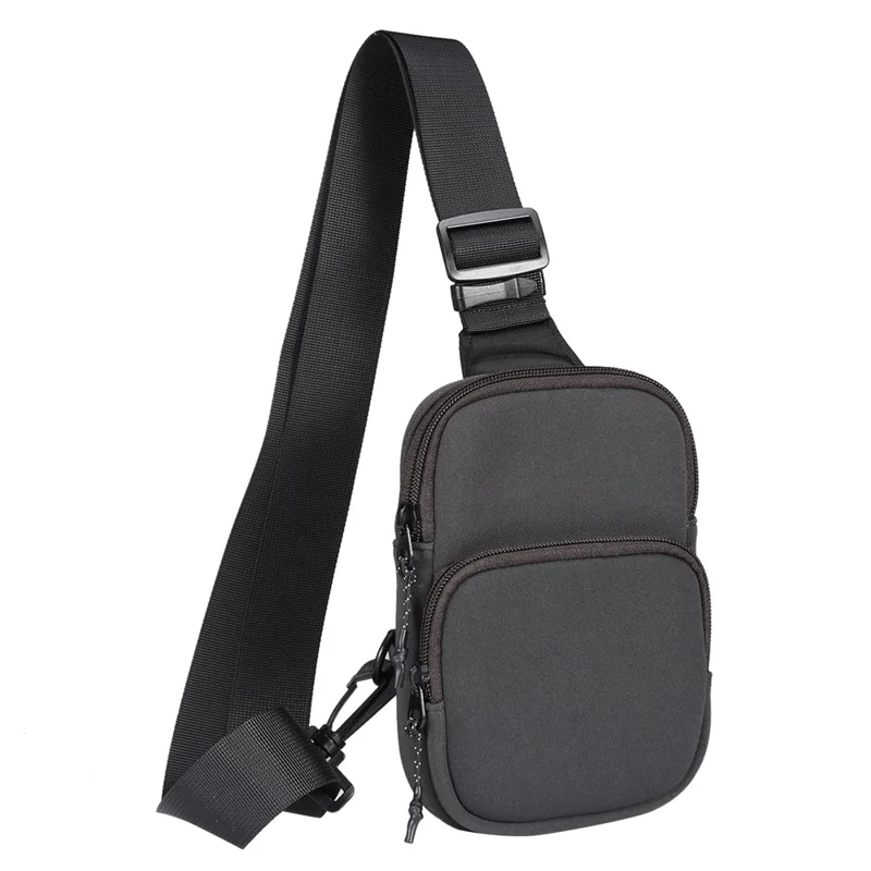 Portable Cell Phone Crossbody Bag Lightweight Mini Shoulder Bag Nylon Travel Sling Chest Bag - Dark Grey