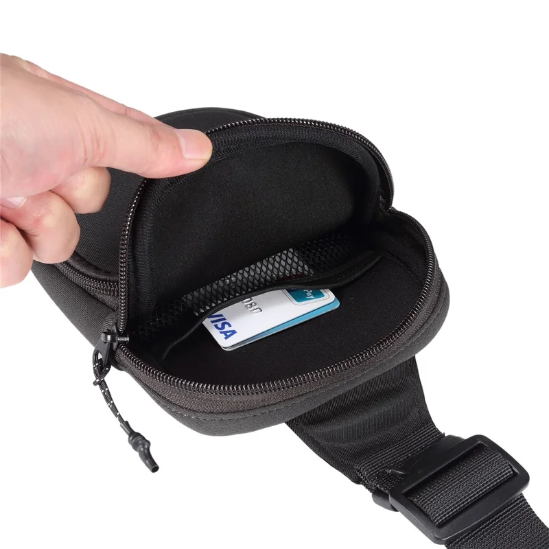 Portable Cell Phone Crossbody Bag Lightweight Mini Shoulder Bag Nylon Travel Sling Chest Bag - Dark Grey