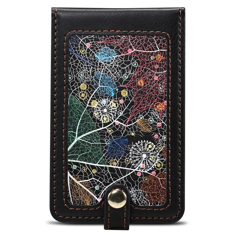 Kreditkortholder med mønster, mini forlomme, kortmappe med ID-vindue - Sort