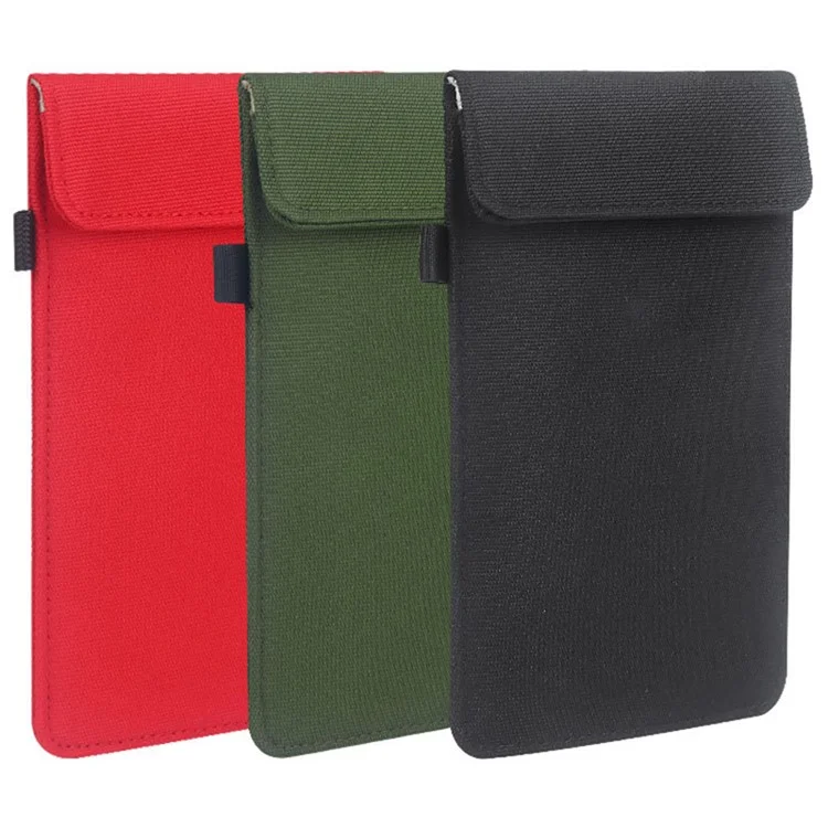 CL302 Oxford Cloth Signal Blocking Long Pouch RFID Blocker Phone Bag - Schwarz