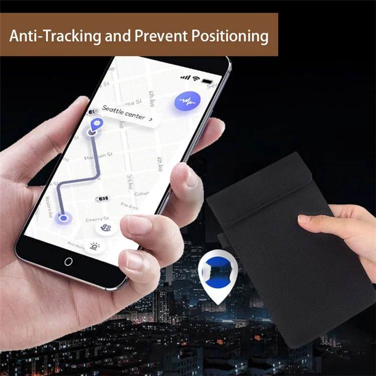 CL302 Oxford Cloth Signal Blocking Long Pouch RFID Blocker Phone Bag - Schwarz