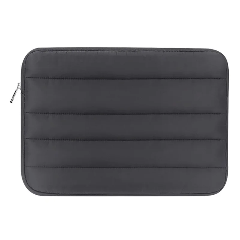 CL283 For 13-14 Inch Laptop Down Jacket Design Notebook Sleeve Portable Zipper Bag - Black