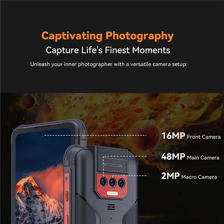 CUBOT KingKong 8 12GB+256GB 6,528 Zoll Smartphone 10600mAh 4G Robustes Telefon - Schwarz / EU-Stecker