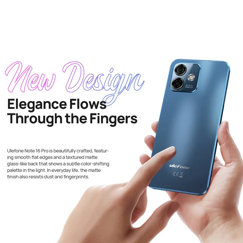 ULEFONE Note 16 Pro 5.52-inch Unisoc T606 8+128GB 4400mAh 50MP 4G Smartphone - Black