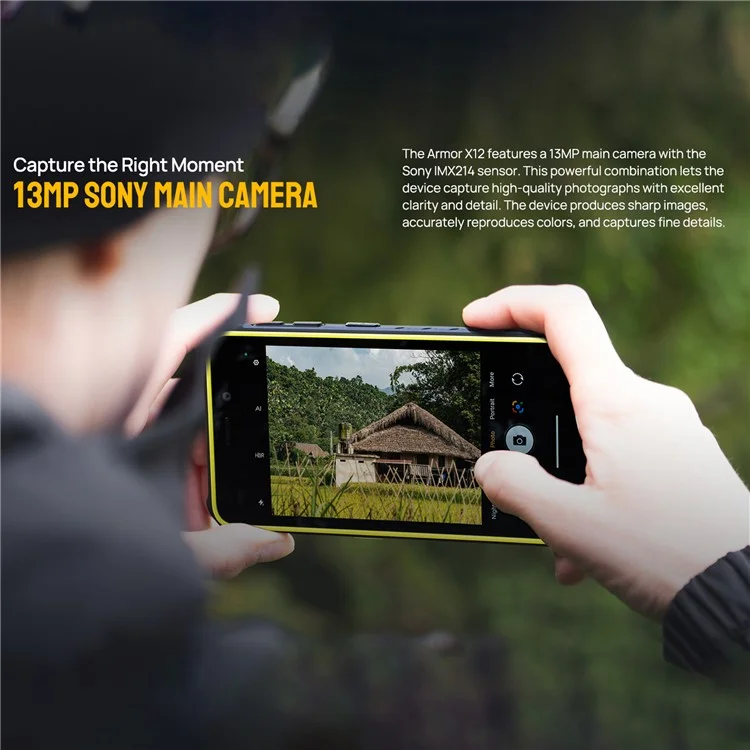 ULEFONE Armor X12 Smartphone de 5,45 pulgadas Helio A22 3GB+32GB 4680 mAh 13MP 4G Resistente - Naranja / Enchufe de la UE