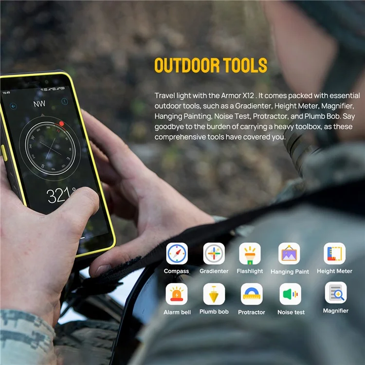 ULEFONE Armor X12 Smartphone de 5,45 pulgadas Helio A22 3GB+32GB 4680 mAh 13MP 4G Resistente - Naranja / Enchufe de la UE