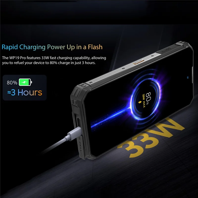 OUKITEL WP19 Pro 6.8-Inch Helio G99, 8GB+256GB, 22000mAh, 4G Rugged Smartphone