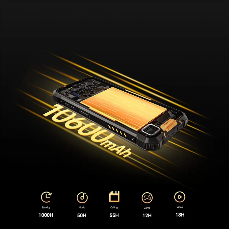 OUKITEL WP23 Pro 8+128GB Unisoc T606 10600mAh 13MP Camera Rugged Smartphone - Black