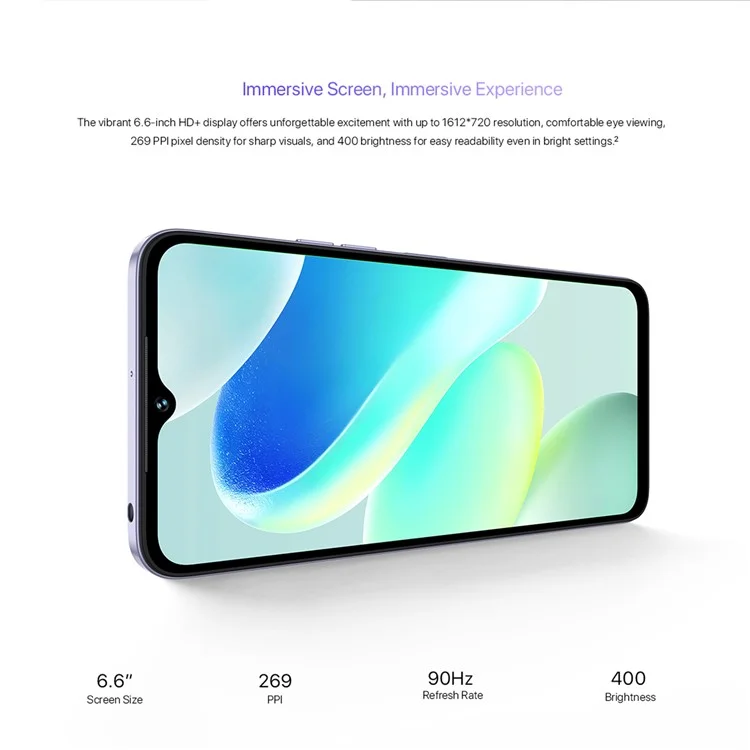 UMIDIGI G5 6.6-Inch Unisoc T606 8GB+128GB 5000mAh 50MP 4G Smartphone - White