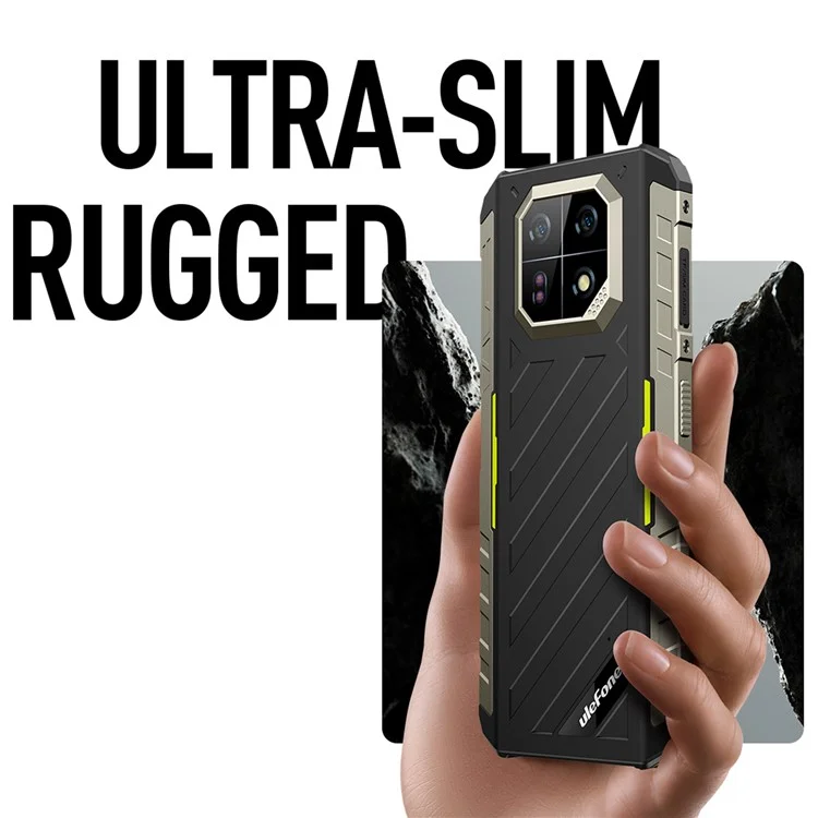 ULEFONE Armor 22 6.58 pouces Helio G96 8 Go + 256 Go 6600 mAh 64 MP 4G Smartphone robuste - Noir