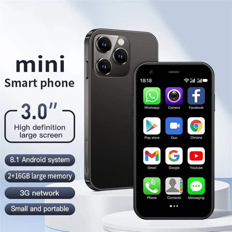 Soyes XS15 3,0-дюймовый 2 Гб+16 гб 3G Маленький Экранный Мини-смартфон - Черный