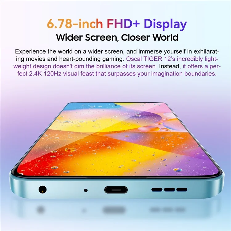 OSCAL Tiger 12 6.78-inch Helio G99 8GB+128GB 5000mAh 4G Smartphone - Purple